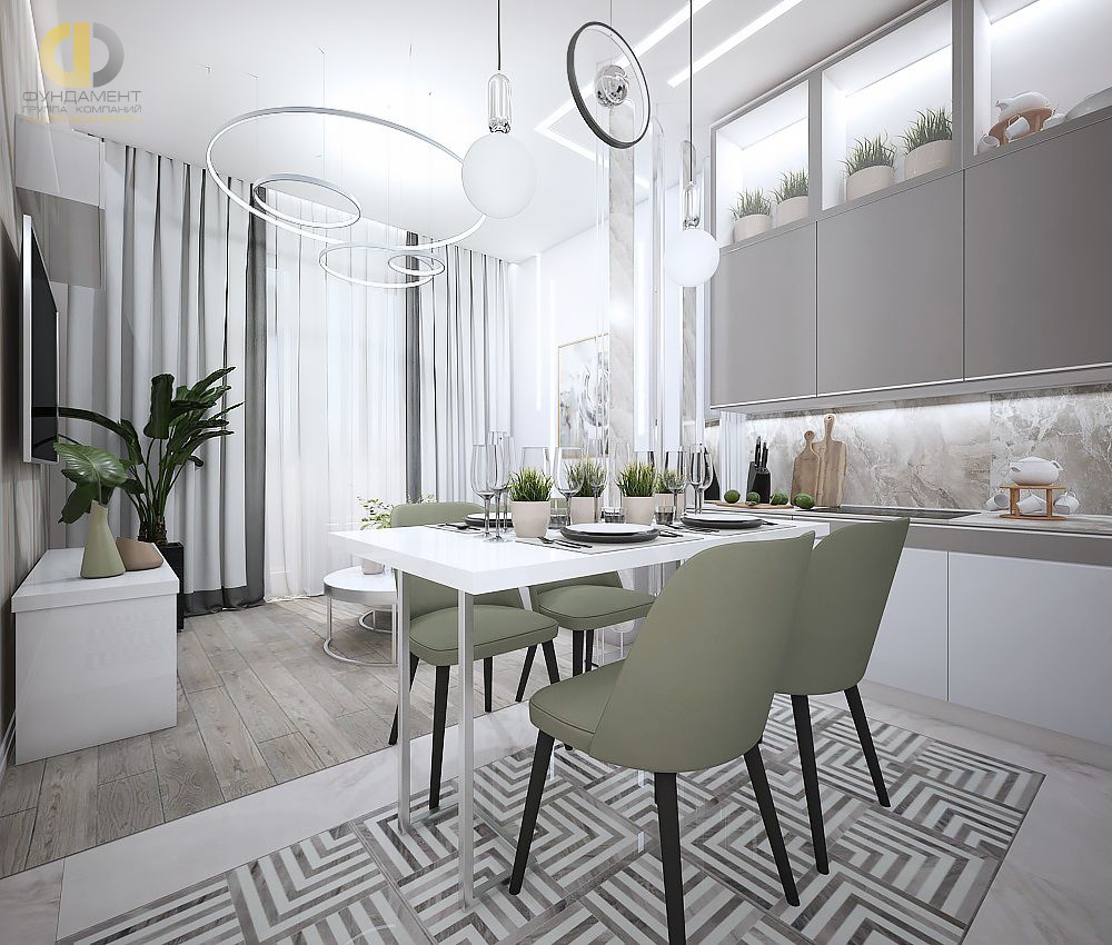 Дизайн интерьера кухни в двухкомнатной квартире
