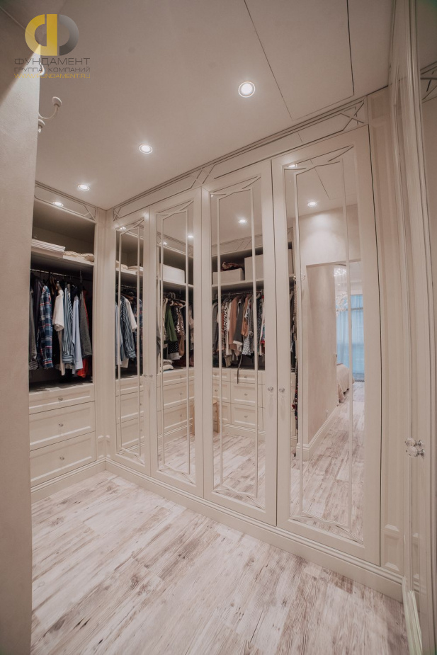 Ремонт гардероба в 3-комнатной квартире в стиле американская классика