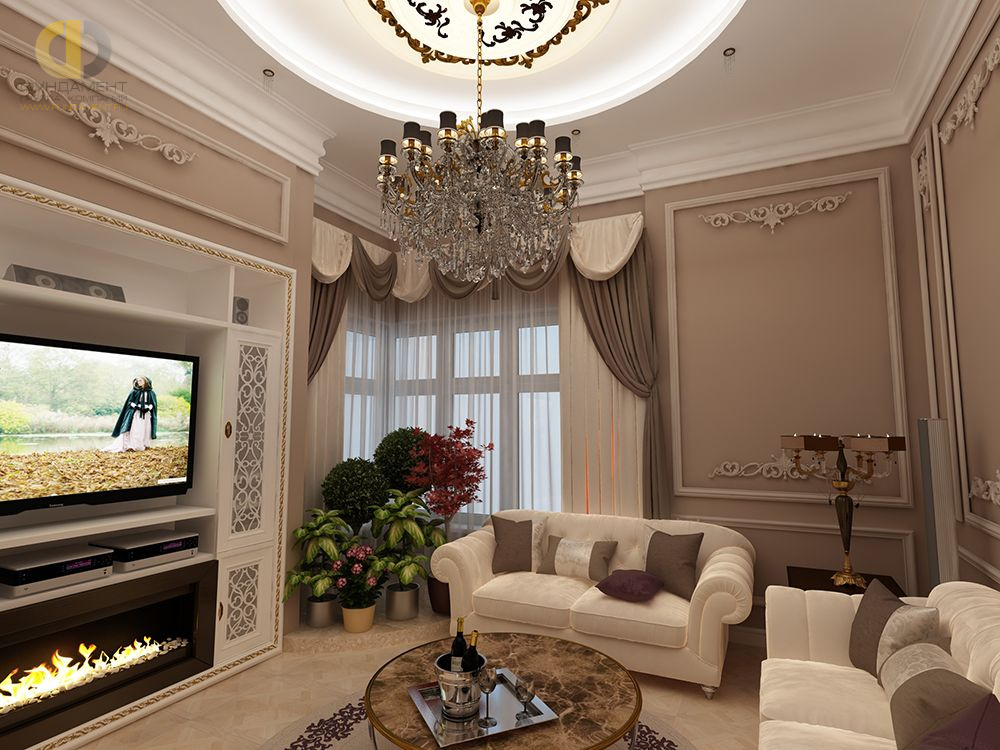 Интерьер гостиной в квартире в классическом стиле