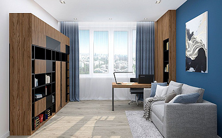 Дизайн интерьера кабинета в трёхкомнатной квартире 123 кв.м в современном стиле8