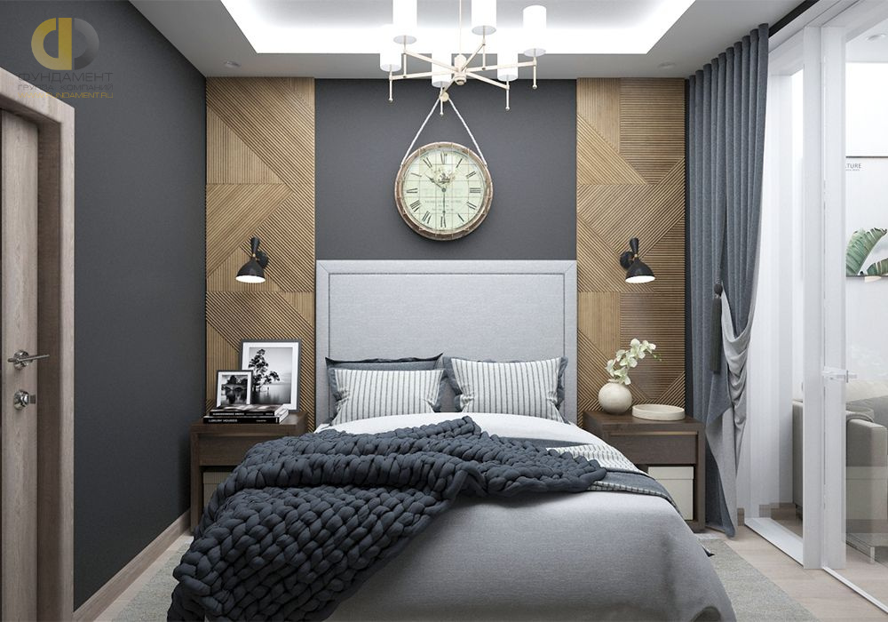 Спальня в стиле дизайна прованс по адресу г. Москва, ул. Кудрявцева, д. 10, 2019 года