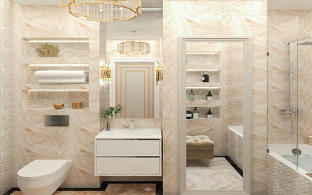 Дизайн интерьера ванной в четырёхкомнатной квартире 131 кв.м в стиле неоклассика16