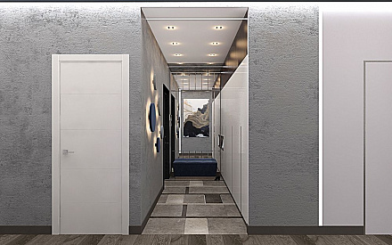 Дизайн интерьера коридора в четырёхкомнатной квартире 107 кв.м в современном стиле7