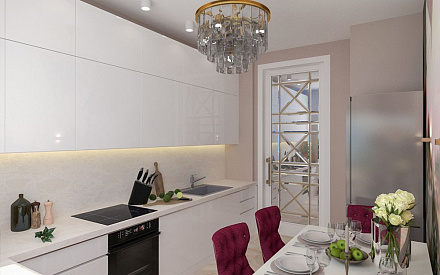 Дизайн интерьера кухни в трёхкомнатной квартире 103 кв.м в стиле эклектика7