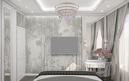 Дизайн интерьера спальни в трёхкомнатной квартире 86 кв.м в стиле ар-деко11