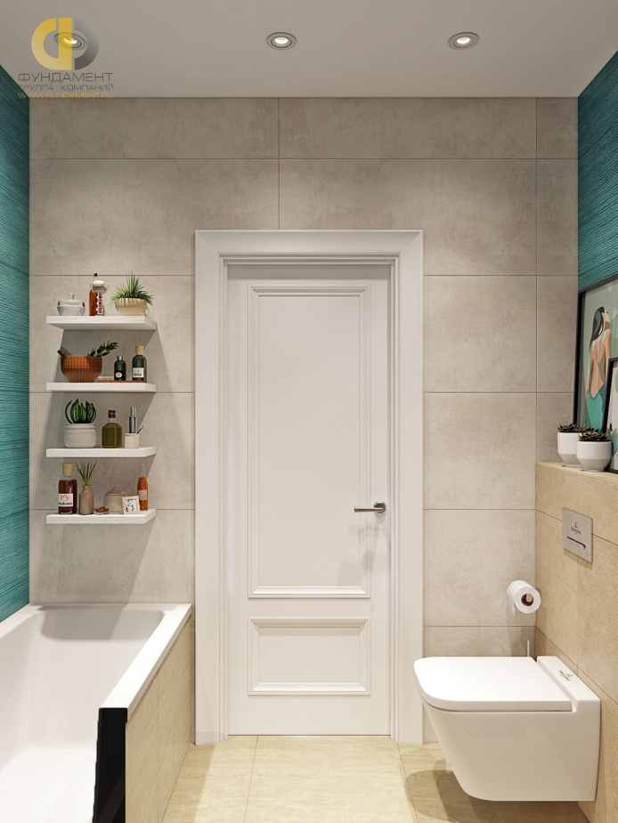 Дизайн интерьера ванной в трехкомнатной квартире 71 кв.м в стиле эклектика4