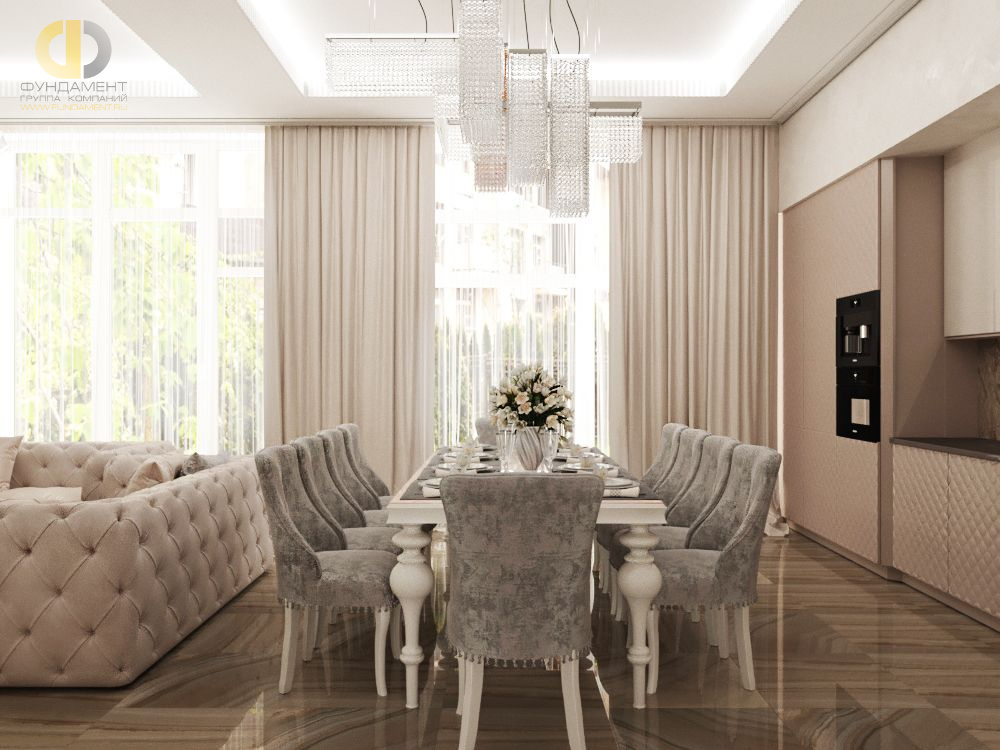Дизайн интерьера кухни в доме 278 кв.м в стиле ар-деко17
