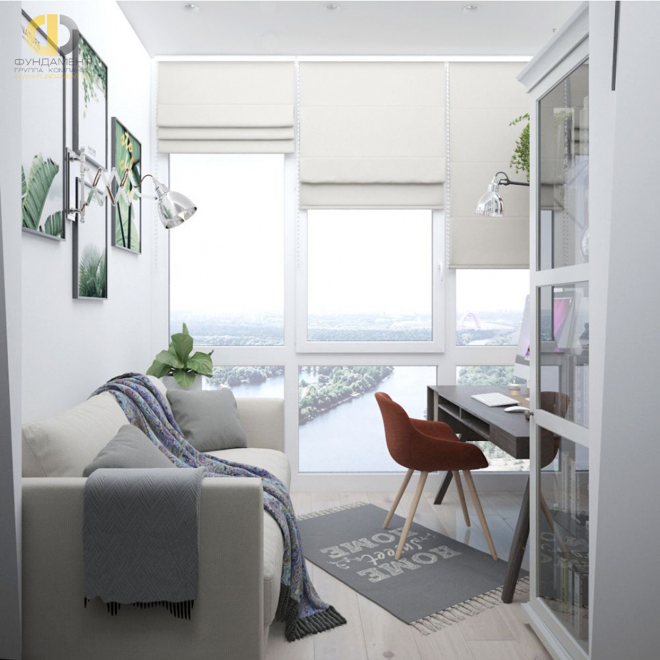 Дизайн интерьера кабинета в четырёхкомнатной квартире 66 кв.м в современном стиле с элементами прованса13