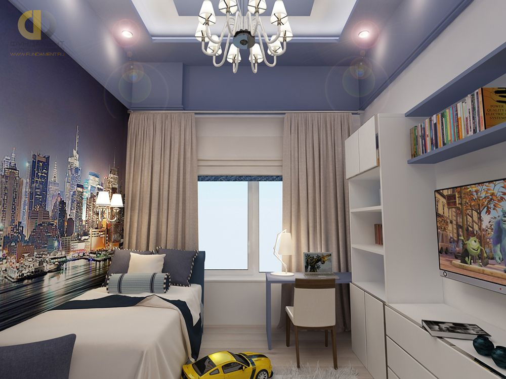 Дизайн интерьера детской в 4-комнатной квартире 130 кв. м в классическом стиле