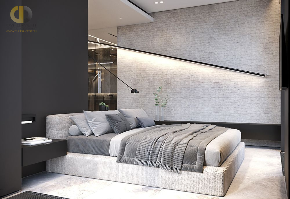 Спальня в стиле дизайна минимализм по адресу г. Москва, улица Братьев Весниных, дом 2, 2021 года