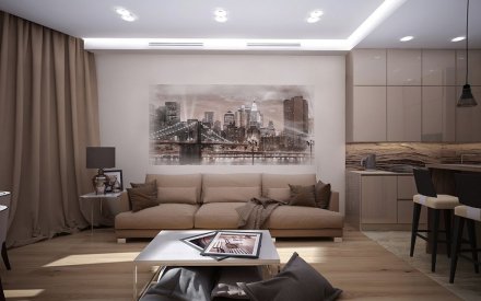 Дизайн 2-комнатной квартиры 87 кв.м в современном стиле