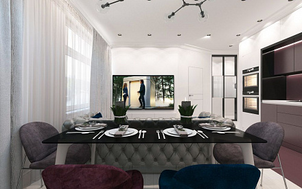 Дизайн интерьера гостиной в трёхкомнатной квартире 59 кв.м в стиле эклектика10