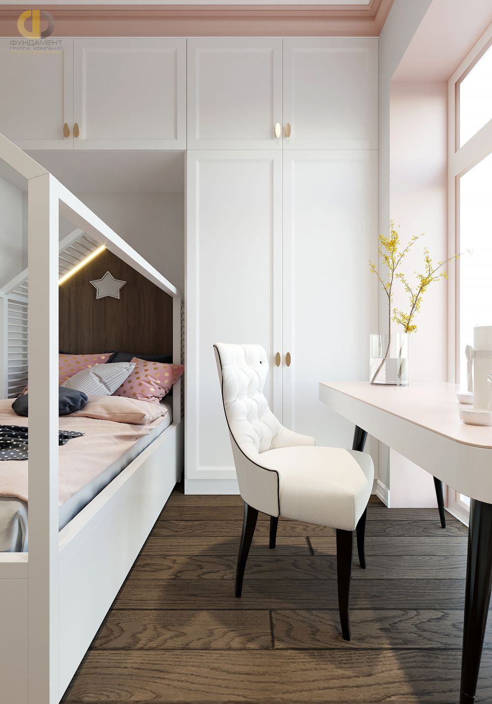 Дизайн интерьера детской в трёхкомнатной квартире 75 кв.м в современном стиле – фото 676