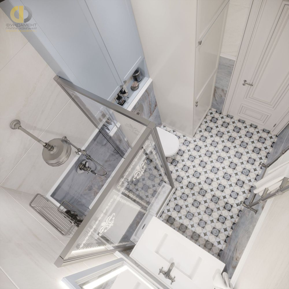 Дизайн интерьера ванной в 4-комнатной квартире 120 кв. м в стиле эклектика  – фото 843