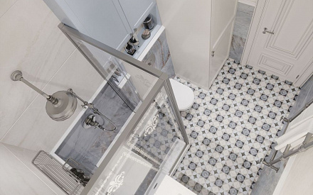 Дизайн интерьера ванной в 4-комнатной квартире 120 кв. м в стиле эклектика 23
