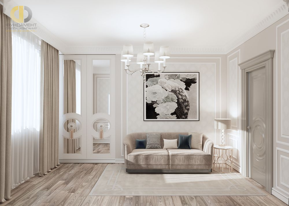 Дизайн интерьера спальни четырёхкомнатной квартире 142 кв. м в стиле неоклассика 43