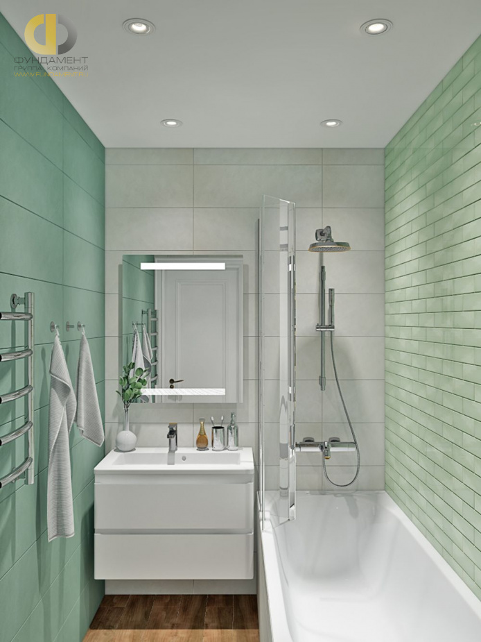 Дизайн интерьера ванной в трёхкомнатной квартире 80 кв.м в стиле неоклассика2