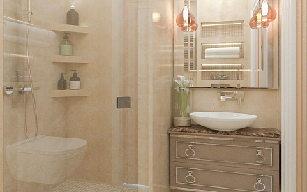 Дизайн интерьера ванной в четырёхкомнатной квартире 131 кв.м в стиле неоклассика22