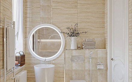 Дизайн интерьера ванной в 3-комнатной квартире 146 кв. м в стиле неоклассика 17