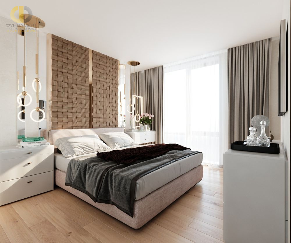 Дизайн спальни в сером цвете - фото