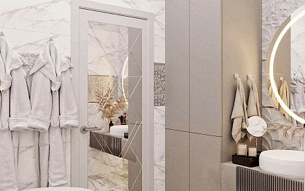 Дизайн интерьера ванной в четырёхкомнатной квартире 87 кв.м в современном стиле 11