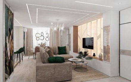 Дизайн интерьера пятикомнатной квартиры 108 кв. м в современном стиле