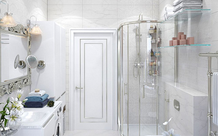 Дизайн интерьера ванной в трёхкомнатной квартире 74 кв.м в современном стиле с элементами ар-деко16