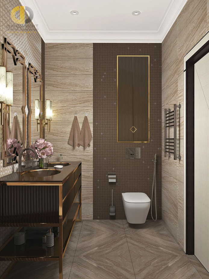 Дизайн интерьера ванной в четырёхкомнатной квартире 114 кв. м в стиле ар-деко и неоклассика 29