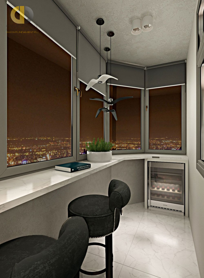 Дизайн интерьера балкона в трёхкомнатной квартире 95 кв.м в стиле ар-деко19