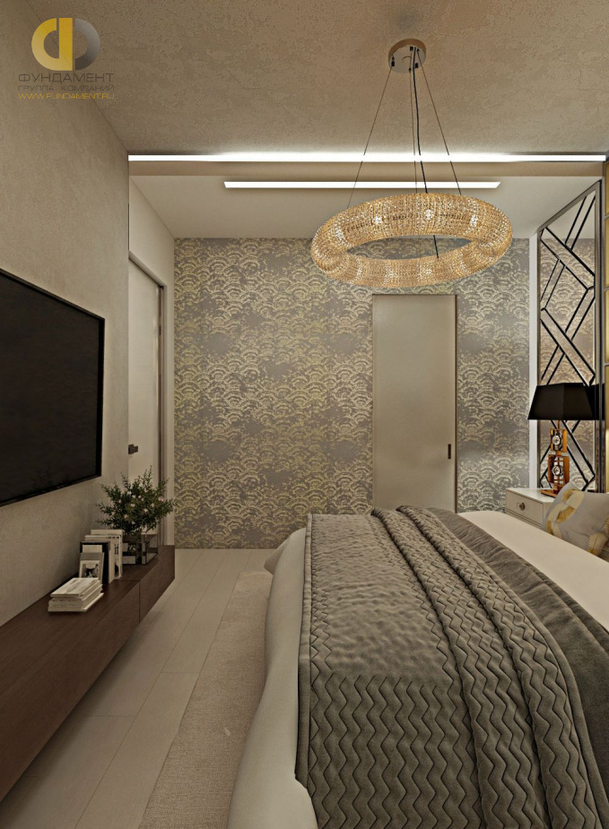 Дизайн интерьера спальни в трёхкомнатной квартире 95 кв.м в стиле ар-деко5