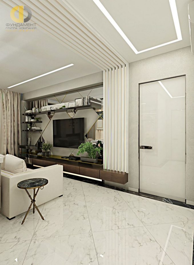 Дизайн интерьера гостиной в трёхкомнатной квартире 95 кв.м в стиле ар-деко10