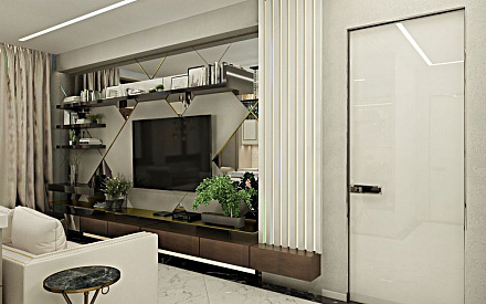 Дизайн интерьера гостиной в трёхкомнатной квартире 95 кв.м в стиле ар-деко10