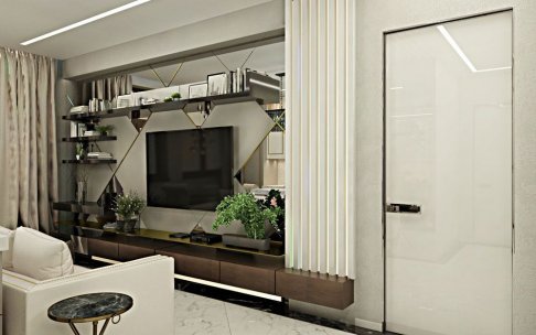 Дизайн интерьера трёхкомнатной квартиры 95 кв.м в стиле ар-деко