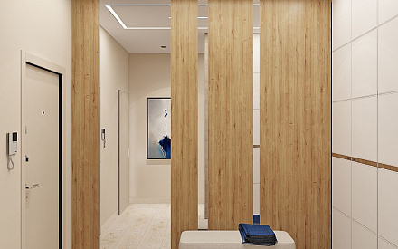 Дизайн интерьера коридора в трёхкомнатной квартире 135 кв.м в современном стиле36