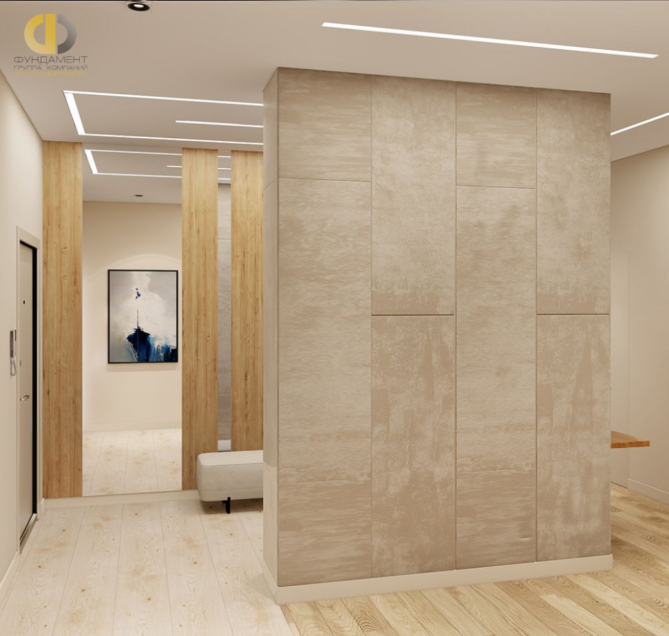 Дизайн интерьера коридора в трёхкомнатной квартире 135 кв.м в современном стиле24