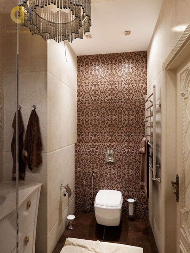 Дизайн ванной в шоколадном цвете - фото