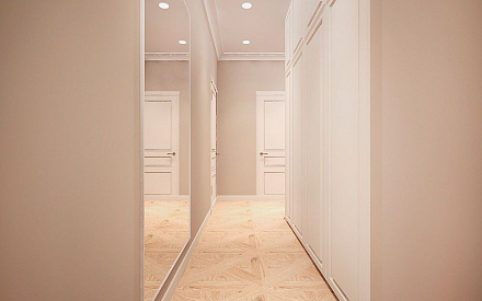 Дизайн интерьера коридора в трёхкомнатной квартие 87 кв.м в современном стиле3