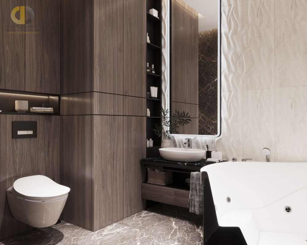 Ванная в стиле дизайна современный по адресу г. Москва, Шелепихинская набережная, дом 34/2, 2021 года
