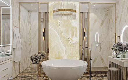 Дизайн интерьера ванной в четырёхкомнатной квартире 148 кв.м в стиле ар-деко с элементами неоклассики14