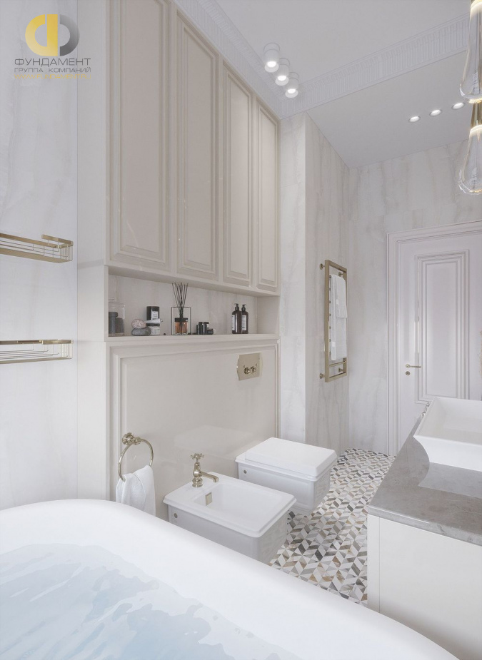 Дизайн интерьера ванной в 4-комнатной квартире 120 кв. м в стиле эклектика 34