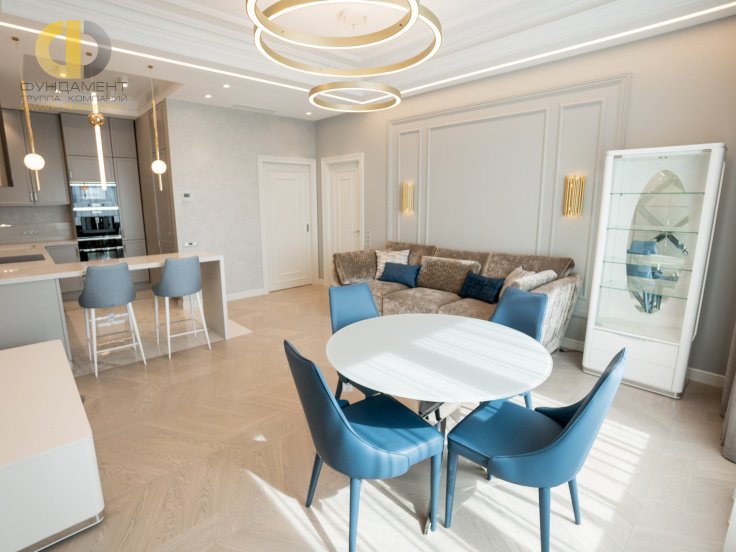 Фото ремонта гостиной в двухкомнатной квартире 60 кв.м -  – фото 11