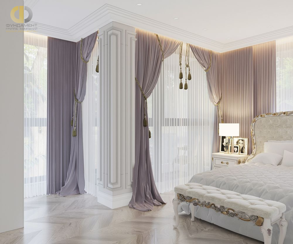 Дизайн интерьера спальни в четырёхкомнатной квартире 132 кв.м в классическом стиле14