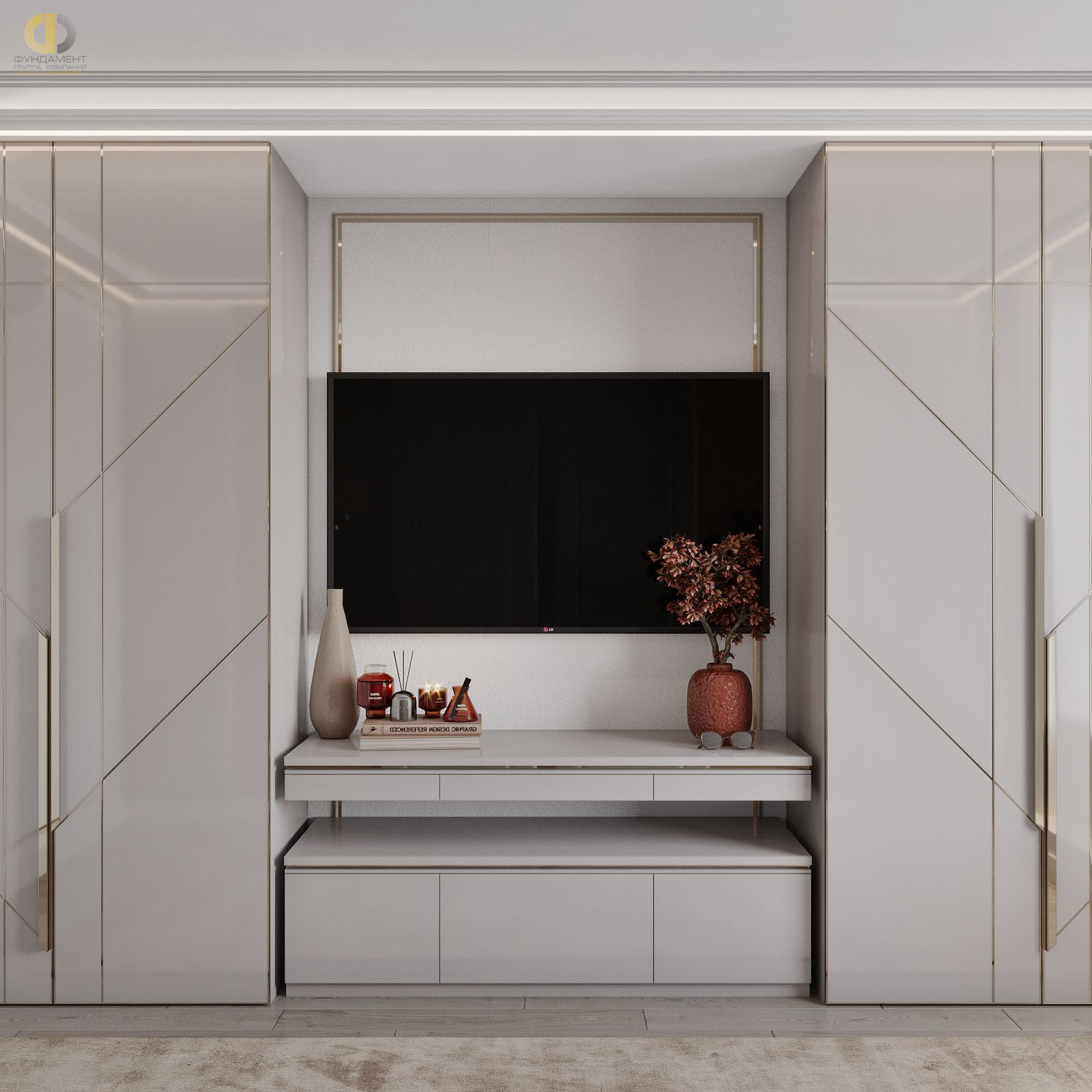 Дизайн кабинета в сером цвете - фото