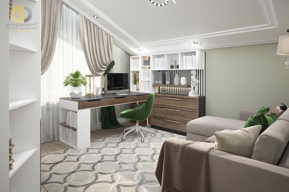 Спальня в стиле дизайна неоклассика по адресу МО, г. Звенигород, Одинцовский округ, КП «Благодать», 2021 года