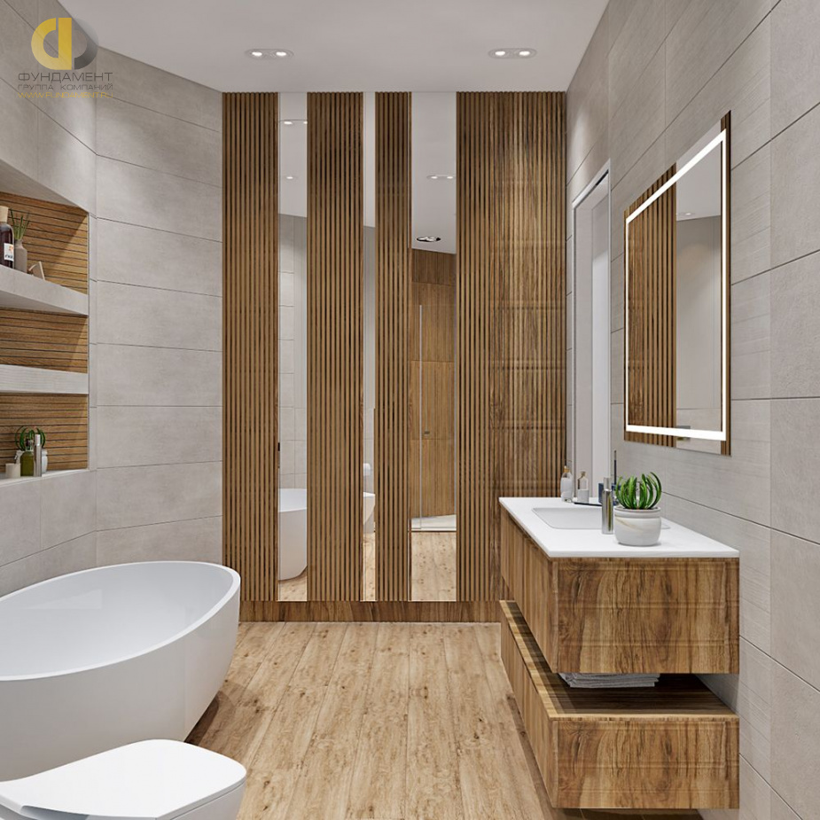 Дизайн интерьера ванной в трёхкомнатной квартире 135 кв.м в современном стиле3