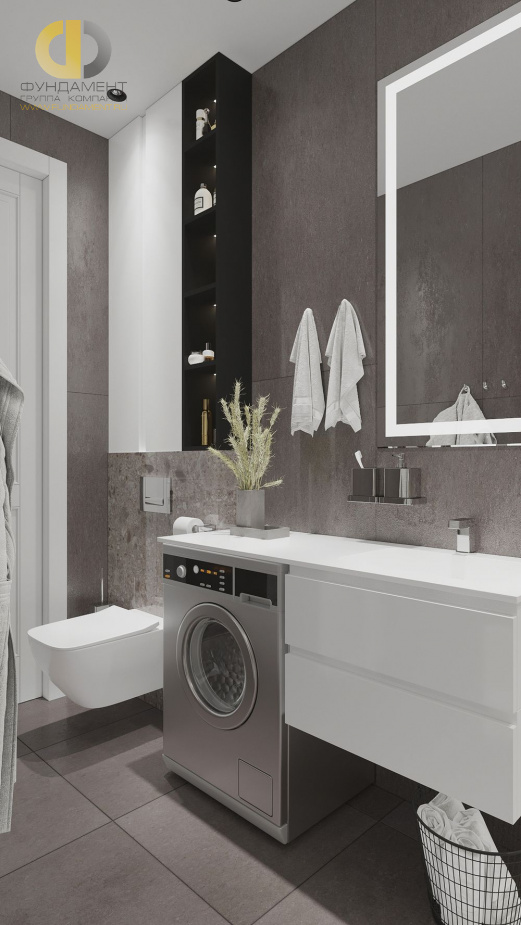 Дизайн интерьера ванной в трёхкомнатной квартире 78 кв.м в стиле ар-деко11