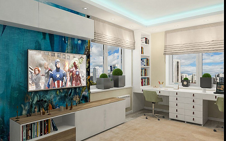 Дизайн интерьера детской в пятикомнатной квартире 108 кв. м в современном стиле 16