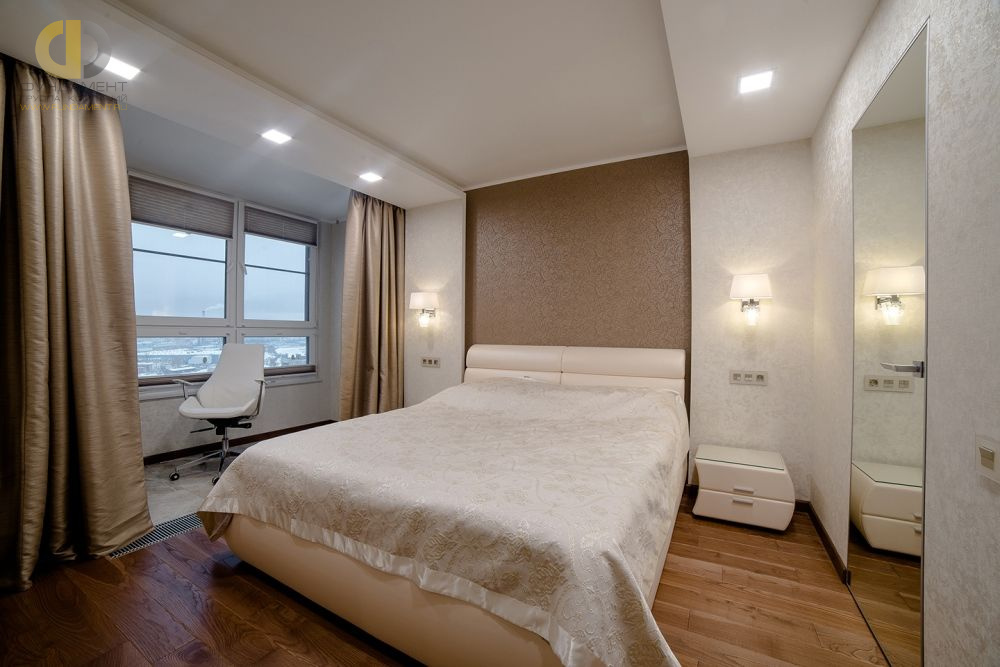 Фото ремонта спальни в четырёхкомнатной квартире 137 кв.м в современном стиле – фото 192