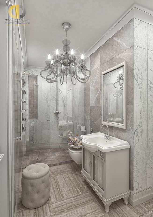 Дизайн интерьера ванной в четырёхкомнатной квартире 152 кв.м в стиле современная классика14