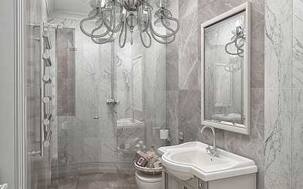 Дизайн интерьера ванной в четырёхкомнатной квартире 152 кв.м в стиле современная классика14